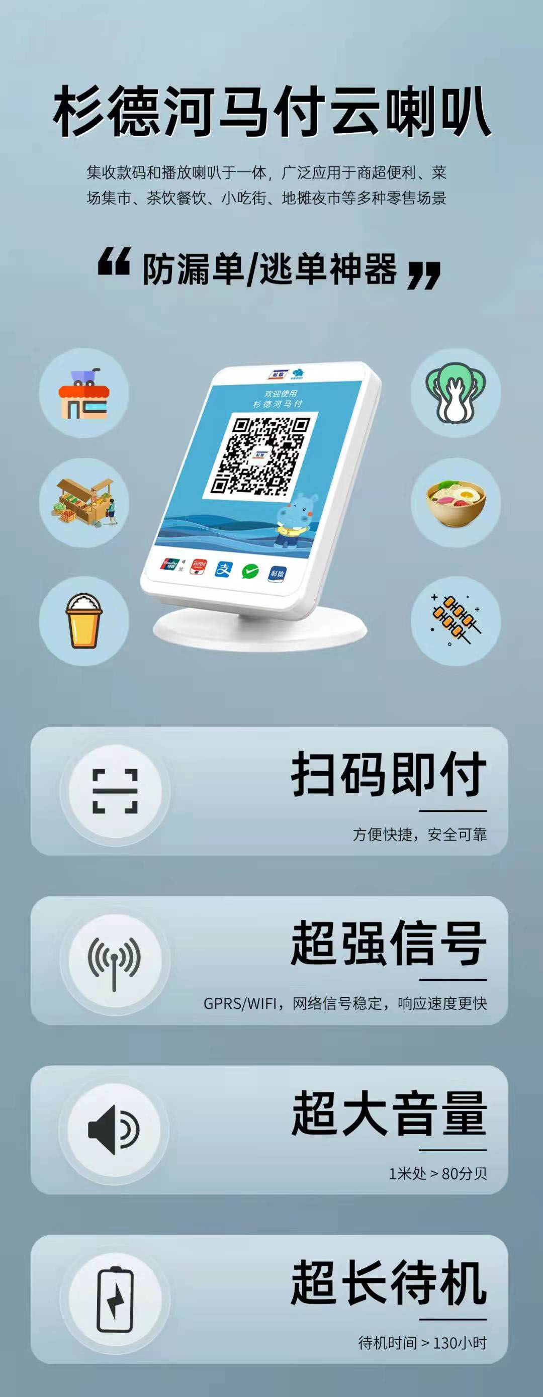 收钱云喇叭=聚合收款码+语言播报音响，多重防漏播机制-第1张图片